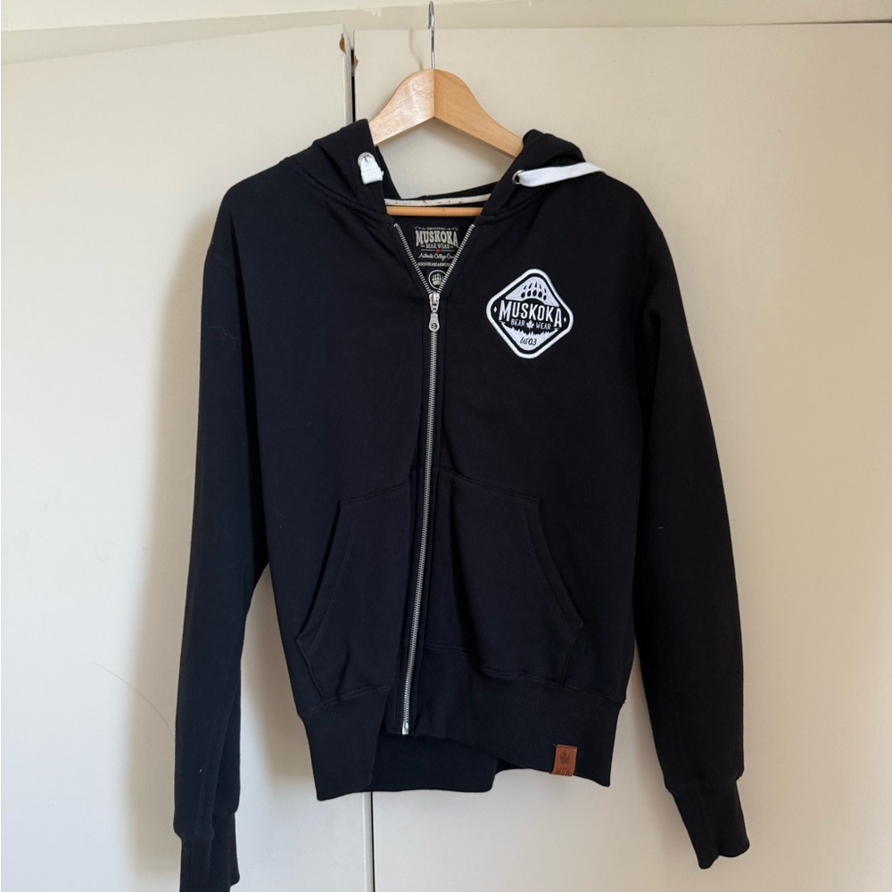 Black Muskoka Zip-Up Hoodie